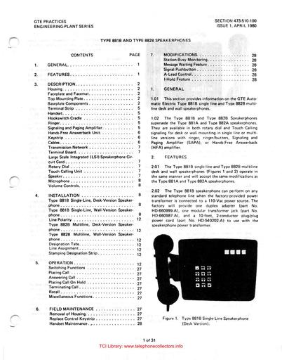 GSP 473-510-100 i1 Apr80 - 881B, 882B Speakerphone