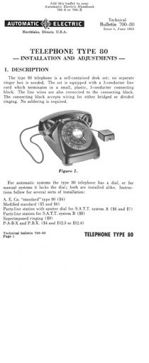 TB 700-80 I5 - AE Type-80 Telephone