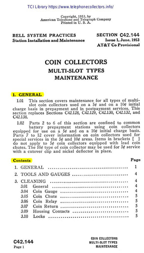 C42.144 i1 Jun53 - Coin Collectors Multi-Slot Types Maint