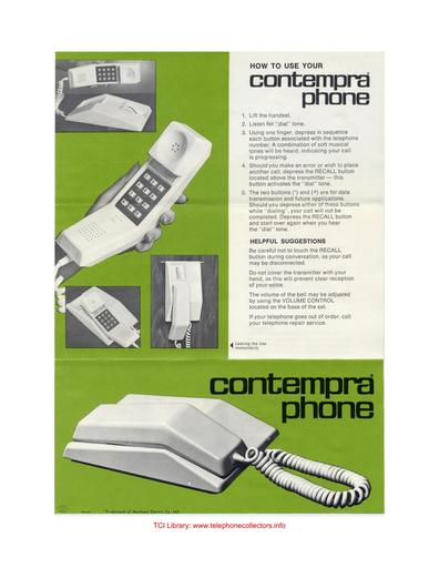 How to Use Your Contempra Telephone