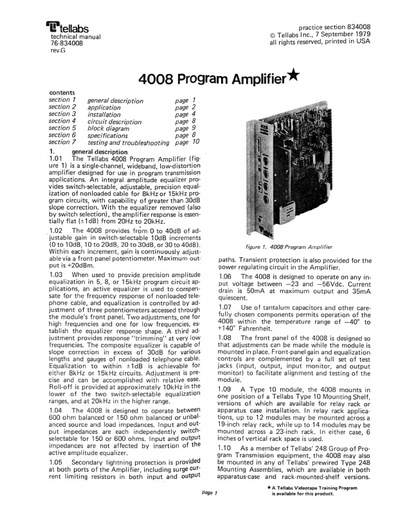 Tellabs 4008 Program Amplifier