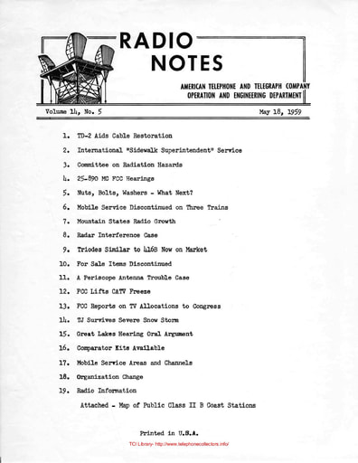 ATT Radio Notes 1959 05 May 18