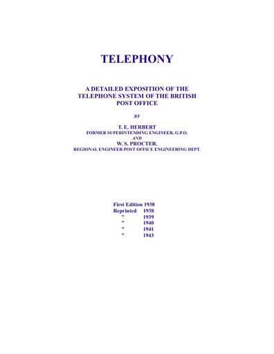 Telephony (book), 1938, Tones And Ringing
