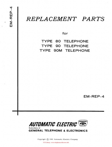 AE EM-REP-4 i2 1961 - Replacement Parts - AE 80 90 90M Telephones