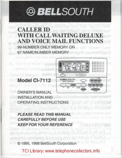 BellSouth CI-7112 - Caller ID - 1998