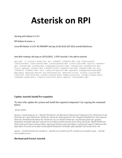 Asterisk on RPI 02232013