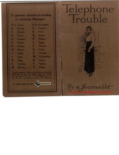 Telephone trouble booklet from the UK