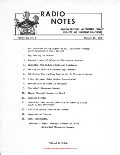ATT Radio Notes 1959 01 Jan 19