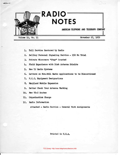 ATT Radio Notes 1959 11 Nov 25