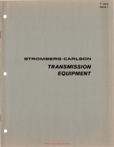 SC Catalog 1967 - 1 Sec. D - T-940 i1 67ca - Transmission Equipment