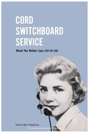 Cord Switchboard Service Manual NonMultiple Types 550 551 560 IBT PBX-75 Jul61